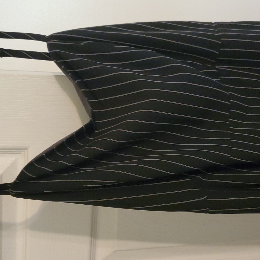 Black with white pinstripes dress jumpsuit